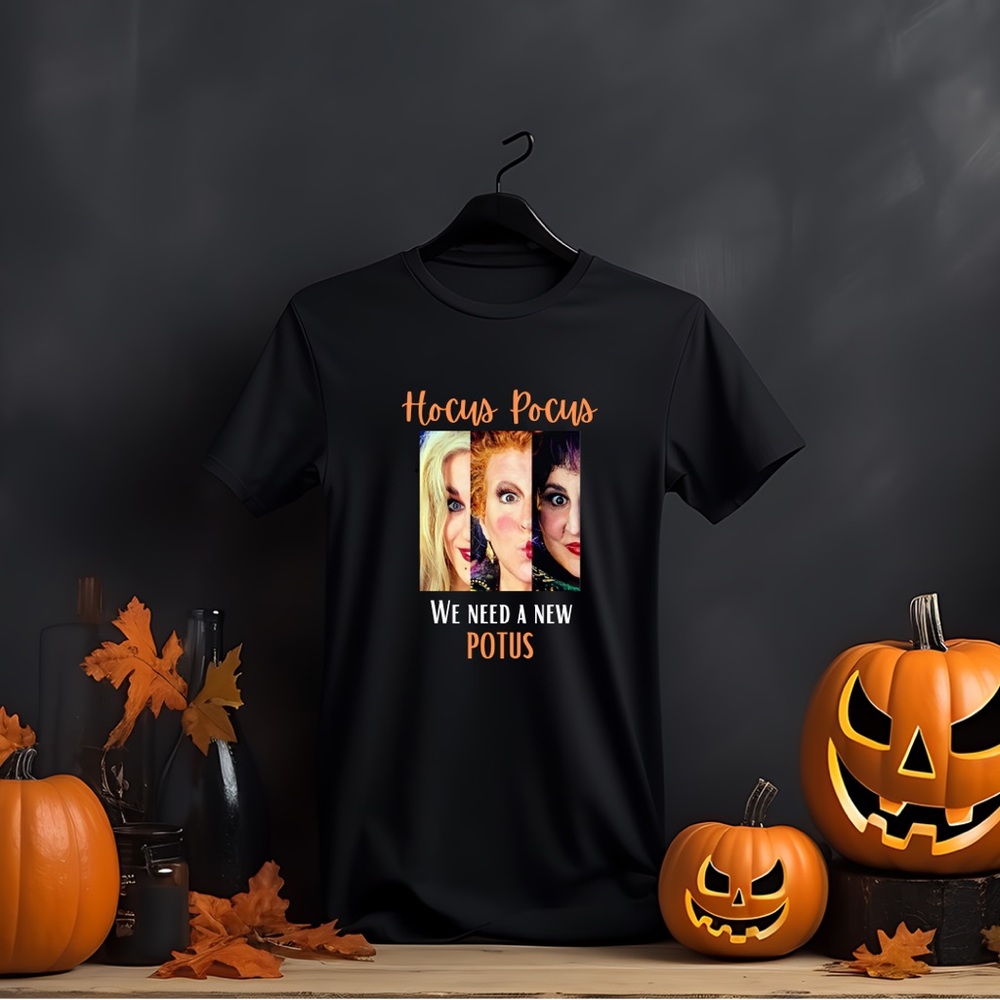 🎃 HOCUS POCUS (we need a new POTUS) black tshirt in size Medium! 🎃